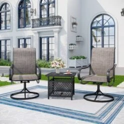3pc Patio Dining Set With Small Square Table With Umbrella Hole - Captiva Designs: Weather-Resistant, Quick-Dry Comfort -Furniture GUEST 1ad4bd78 16f5 4db7 be5a ca37e70090e3