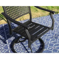 7pc Outdoor Dining Set With Swivel Chairs & Metal Table With Umbrella Hole - Captiva Designs 18 7pc Outdoor Dining Set With Swivel Chairs & Metal Table With Umbrella Hole - Captiva Designs -Furniture GUEST 1af22464 14d8 443e 873b 7b00998e1a4d