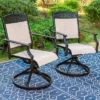 5pc Outdoor Dining Set With Swivel Sling Chairs & Metal Slat Square Table With 1.57" Umbrella Hole - Captiva Designs -Furniture GUEST 1b47c7ea a1d9 4d0d 847d ba7c53a1971a 1