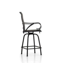 2pk Outdoor Swivel Bar Stools With Metal Frame & Sling Fabric - Captiva Designs