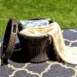 5pc Rattan Conversation Set With Chairs, Ottomans & Storage Side Table - Captiva Designs -Furniture GUEST 1c149d37 e7b1 4fce af0a 5a94fbce0dd3