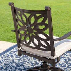 2pk Outdoor Extra Wide Cast Aluminum Swivel Chairs With Cushions - Captiva Designs -Furniture GUEST 1c618026 b7b5 40e2 8d21 31b71badc06d