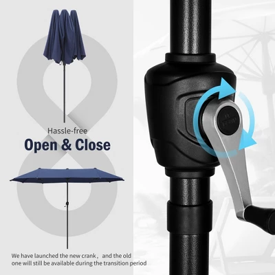 Captiva Designs 8pc Patio Dining Set With Rectangular Table & Armrest Rattan Chairs & Market Umbrella 14 Captiva Designs 8pc Patio Dining Set With Rectangular Table & Armrest Rattan Chairs & Market Umbrella - Image 12