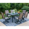 7pc Outdoor Dining Set With Padded Swivel Chairs & Metal Rectangle Table With Umbrella Hole - Gray - Captiva Hole 2 7pc Outdoor Dining Set With Padded Swivel Chairs & Metal Rectangle Table With Umbrella Hole - Gray - Captiva Hole -Furniture GUEST 1cc67b36 de15 40a1 9779 1de25d6d891c