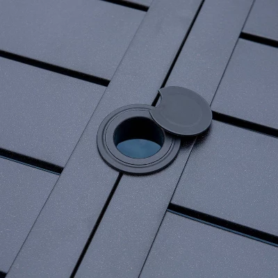 Captiva Designs 7pc Steel Outdoor Patio Dining Set With Swivel Chairs & Metal Table With Umbrella Hole Black 7 Captiva Designs 7pc Steel Outdoor Patio Dining Set With Swivel Chairs & Metal Table With Umbrella Hole Black - Image 5