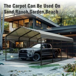 Captiva Designs 12’ X 20’ Heavy Duty Metal Carport - Versatile Shelter With Optional Sidewalls