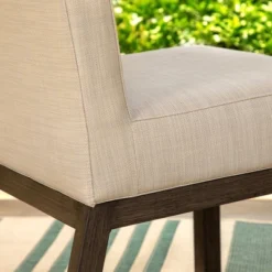 Captiva Designs 7pc Patio Dining Set Wood-look Rectangle Table & Cushioned Metal Chairs -Furniture GUEST 1e7faee0 3244 4c25 9196 a362d5d9e012