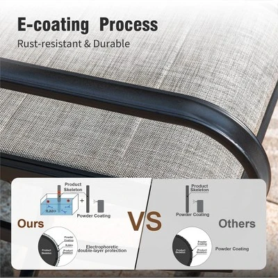 Captiva Designs 7pc Outdoor Patio Rectangle Metal Dining Table & Grayish Brown Textilene Swivel Chairs 10 Captiva Designs 7pc Outdoor Patio Rectangle Metal Dining Table & Grayish Brown Textilene Swivel Chairs - Image 8