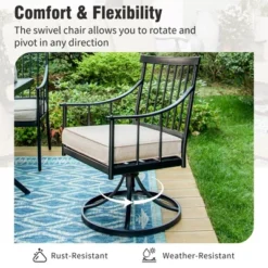 Captiva Designs 9pc Patio Slat-top Adjustable Steel Rectangle Table & Stylish Arm Chairs With Cushions 23 Captiva Designs 9pc Patio Slat-top Adjustable Steel Rectangle Table & Stylish Arm Chairs With Cushions -Furniture GUEST 1f8091e0 61d8 461d b3a6 525e53179cfa 1