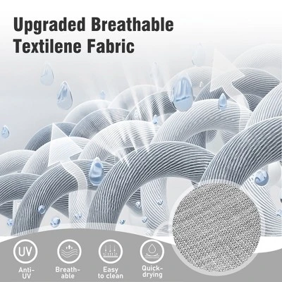 Captiva Designs 7pc Outdoor Patio Rectangle Steel Dining Table & Sling Swivel Chairs 12 Captiva Designs 7pc Outdoor Patio Rectangle Steel Dining Table & Sling Swivel Chairs - Image 10