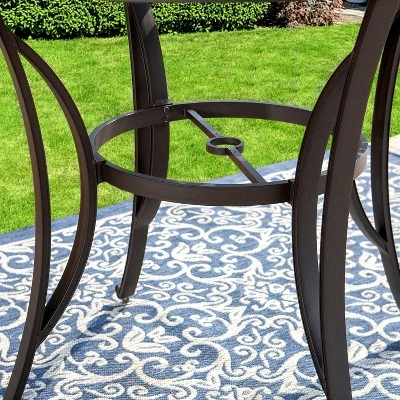 Captiva Designs 7pc Cast Aluminum Bar Height Patio Dining Set With Round Table & Swivel Stools 10 Captiva Designs 7pc Cast Aluminum Bar Height Patio Dining Set With Round Table & Swivel Stools - Image 8