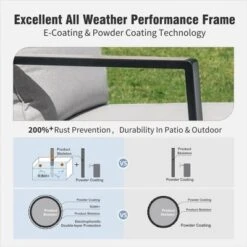 Captiva Designs Modren Outdoor Patio Metal Frame Furniture Conversation Seating Set With Coffee Table -Furniture GUEST 20b32fca 98c5 4173 bf10 1ac4bcded9db