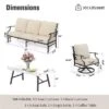 Captiva Designs 4pc Patio Outdoor Conversation Set With Swivel Grid-back Chairs For Garden, Poolside, Backyard -Furniture GUEST 213c3eb0 5d05 4ea3 8e82 a81ac07630dd