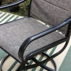 5pc Patio Set With Square Table & Steel 360 Swivel Sling Arm Chairs - Captiva Designs -Furniture GUEST 214f5fd0 10fb 4e8f 8486 e56e7993204e 2