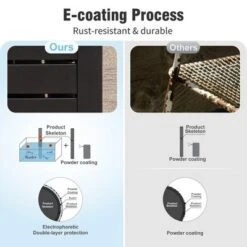 Captiva Designs Outdoor Patio Modular Sectional Sofa Conversation Set With Deep Cushions And Wood Grain Table -Furniture GUEST 21ce299d 392d 4866 a8d1 69c77d3f2ff8