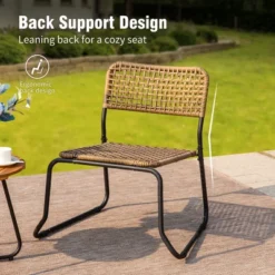 Captiva Designs 3pc Conversation Set With Bistro Table With Steel Frame & All-weather Woven Chairs -Furniture GUEST 22240d6b 1a8c 4fa9 956b f31f5d470f37