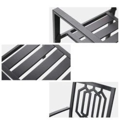 Captiva Designs 5pc Steel Outdoor Patio Dining Set With 37" Square Table Black -Furniture GUEST 22c9ecea 9092 451e a666 9919c8449225