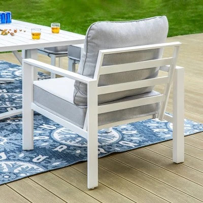 Captiva Designs 6pc Modern Aluminum Outdoor Patio Conversation Set With Coffee Table 6 Captiva Designs 6pc Modern Aluminum Outdoor Patio Conversation Set With Coffee Table - Image 4