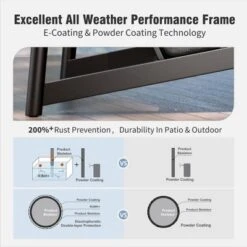 Captiva Designs Outdoor Patio Oversized Modern Luxury Conversation Sofa Set With Extra Thick Cushion And Coffee Table -Furniture GUEST 24a52bf7 7583 463f ab05 ad8a9e98e0dc