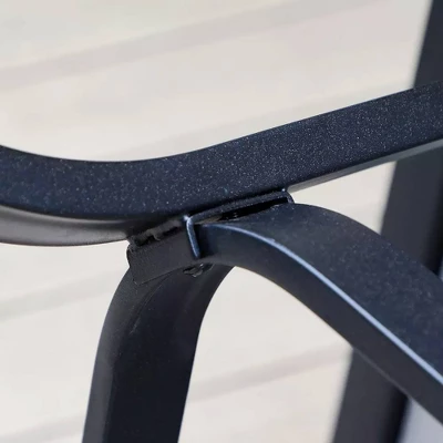 5pc Outdoor Dining Set With Swivel Chairs With Thick Seat & Back Cushions & Square Faux Wood Tabletop With Umbrella Hole - Captiva Designs 8 5pc Outdoor Dining Set With Swivel Chairs With Thick Seat & Back Cushions & Square Faux Wood Tabletop With Umbrella Hole - Captiva Designs - Image 6