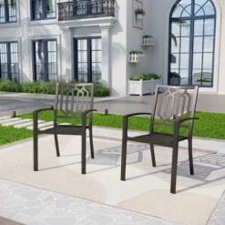 7pc Metal Patio Dining Set With Rectangular Expandable Table & 6 Chairs - Captiva Designs: Outdoor Seating For Six -Furniture GUEST 25658a3b 344a 48c9 85e5 10d1484210eb 7