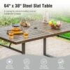 Captiva Designs 7pc Patio Dining Driftwood Finihsed Rectangle Table With Umbrella Hole & Metal Arm Chairs -Furniture GUEST 2671a547 27ff 4777 ab6f 557af591773a 2