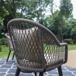 Captiva Designs 3pc Conversation Set With Bistro Table With Steel Frame & All-weather Woven Chairs -Furniture GUEST 2697b23a e727 4066 a0ac 471537079d79