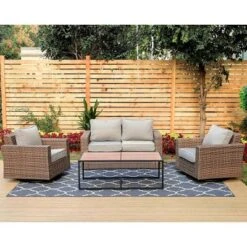 Outdoor Wicker Loveseat With Cushions - Captiva Designs -Furniture GUEST 275059a8 796a 41a1 bb2e 3723bc7ca907