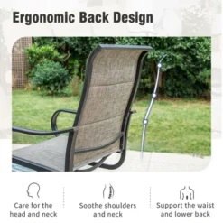 Captiva Designs 7pc Outdoor Patio Rectangle Metal Dining Table & Grayish Brown Textilene Swivel Chairs 23 Captiva Designs 7pc Outdoor Patio Rectangle Metal Dining Table & Grayish Brown Textilene Swivel Chairs -Furniture GUEST 286e0109 36ef 42d0 bfde c324b1f26f5a 1