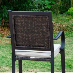 7pc Patio Dining Set With Steel Table & Rattan Chairs - Captiva Designs -Furniture GUEST 2990737a 1469 4a62 a953 04578320c592