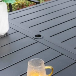 7pc Outdoor Dining Dining Set With Metal Slat Top Table & Cast Aluminum Chairs - Captiva Designs -Furniture GUEST 2a1c1bce ebac 442a 86b3 8e532163d246 10