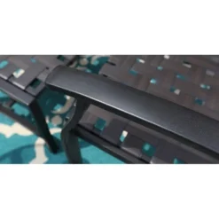 5pc Strap Chairs, Ottomans & Glass Top Side Coffee Table - Captiva Designs -Furniture GUEST 2a559a42 e810 4c01 8a21 59dc24b510fb