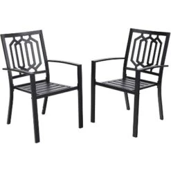 7pc Metal Patio Dining Set With Rectangular Expandable Table & 6 Chairs - Black - Captiva Designs 10 7pc Metal Patio Dining Set With Rectangular Expandable Table & 6 Chairs - Black - Captiva Designs -Furniture GUEST 2c931463 2415 4cba 8f72 66239988b423