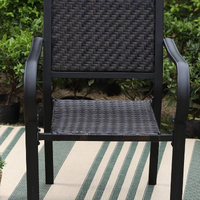 5pc Patio Dining Set With Table & Wicker Rattan Chairs With Cushions - Captiva Designs 10 5pc Patio Dining Set With Table & Wicker Rattan Chairs With Cushions - Captiva Designs - Image 8