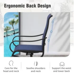 Captiva Designs Outdoor Dining Breathable Quick-dry Sling Steel Chairs With 360 Degree Swivel -Furniture GUEST 2d435863 3a67 4727 adb5 db01c018736b 6