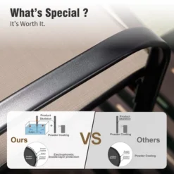 Captiva Designs 9pc Outdoor Patio Slat-top Rectangle Metal Dining Table & Breathable Textilene Chairs -Furniture GUEST 2dfd4417 551f 4c12 b61b 6feb7660607d 6