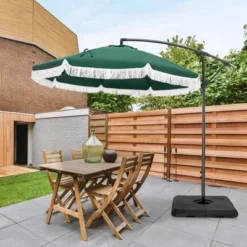 Captiva Designs 9ft Fringed Cantilever Offset Patio Market Umbrella -Furniture GUEST 2e348229 15c0 462b a715 b7005a17bcee