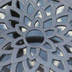 Outdoor Cast Aluminum Round Table With 1.97" Umbrella Hole - Brown - Captiva Designs -Furniture GUEST 2e45ca44 f050 47d9 9975 abcefb2b0aad