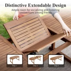 Captiva Designs 1pc Outdoor Patio Acacia Wood Dining Table With 1.96" Umbrella Hole -Furniture GUEST 2e48b597 5ab6 43fd b6da 522cc6111b55 1