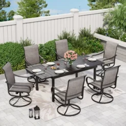 Captiva Designs 7pc Outdoor Patio Rectangle Steel Dining Table & Sling Swivel Chairs 31 Captiva Designs 7pc Outdoor Patio Rectangle Steel Dining Table & Sling Swivel Chairs -Furniture GUEST 2f2f9608 1af5 4889 96b1 7bce8b38d9ba