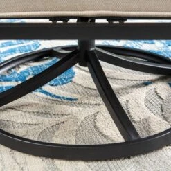 Captiva Designs 5pc XL Metal Outdoor Conversation Set With Swivel Chairs And Ottomans Beige: Steel Frame, Rust & Water-Resistant -Furniture GUEST 2f3d1c47 98e2 4eee 87b4 0970f5c3e813