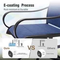 Captiva Designs 8pc Patio Dining Set With Rectangular Steel Table & Padded Sling Swivel Chairs & Market Umbrella -Furniture GUEST 2f6c8b75 0e98 455a 97d0 f269ca7219ff 3