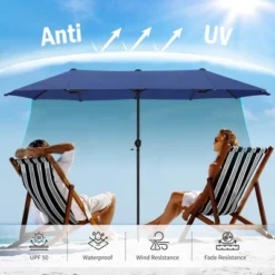 Captiva Designs 8pc Patio Dining Set With Rectangular Steel Table & Padded Sling Swivel Chairs & Market Umbrella -Furniture GUEST 2f95e729 7c73 4e8c a197 0da5e6c25df0 2