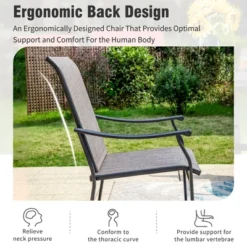 Captiva Designs 9pc Patio Dining Black Steel Rectangle Table & Brown Textilene Fixed Chairs -Furniture GUEST 304617f9 4f08 448a be74 c20d0d75fbaf