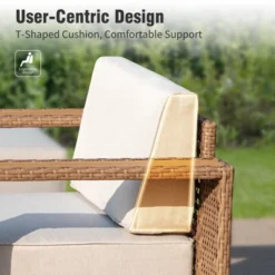 Captiva Designs Outdoor Patio Modular Furniture Sectional Wicker Sofa Set With 9.8 Inch Thick Cushions -Furniture GUEST 30f455ef e751 4743 9096 ebea57bea928