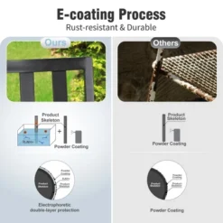 Captiva Designs 7pc Outdoor Expandable Rectangle Dining Table & Stackable Metal Chairs -Furniture GUEST 312d3852 842e 4e48 8bf1 b6e25b451b4c 3