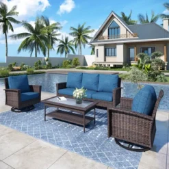Captiva Designs 4pc Oversized Patio Outdoor Wicker Furniture Conversation Sofa Set With Coffee Table For Garden Yard Porch 24 Captiva Designs 4pc Oversized Patio Outdoor Wicker Furniture Conversation Sofa Set With Coffee Table For Garden Yard Porch -Furniture GUEST 31507573 c264 4cc6 9e35 e60291d247b6