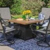 5pc Patio Dining Set With 34" Square Fire Pit Table & Swivel Arm Chairs - Captiva Designs -Furniture GUEST 3156bdd7 12b8 4705 ad31 635580d5e1e7