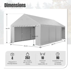 Captiva Designs 13’x26’ & 13’x32’ Heavy-Duty Canopy Tents – Waterproof, UV Resistant With Vents & Sidewalls For Events, Markets, Weddings, And Parties -Furniture GUEST 3180312d 4ab1 478b aa7a 8acd78ef0b5a