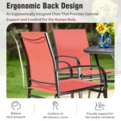 Captiva Designs 7pc Patio Dining Set Wood-look Rectangle Table With Umbrella Hole & Sling Fixed Chairs -Furniture GUEST 31c9ffe2 c25f 49c0 a25d 5478ec758be9 2